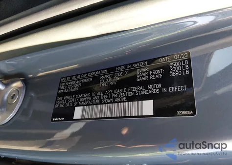 2023 Volvo Xc90 Recharge Plug-In Hybrid T8 Ultimate Bright Theme 7-Seater из США, поврежденный, VIN YV4H60CA4P1993834